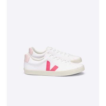 Veja ESPLAR SE CANVAS Women's Shoes White/Orange/Pink | NZ 513ZUT